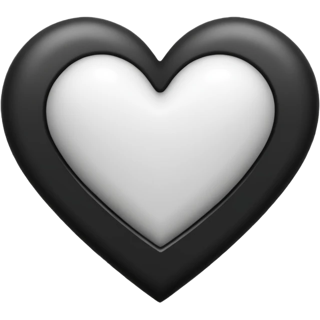 Black and white heart emoji