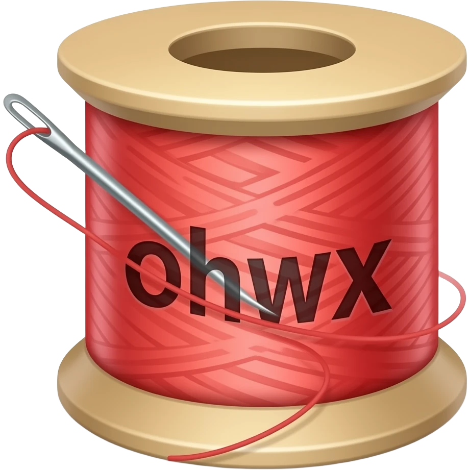 Needle and single red thread emoji