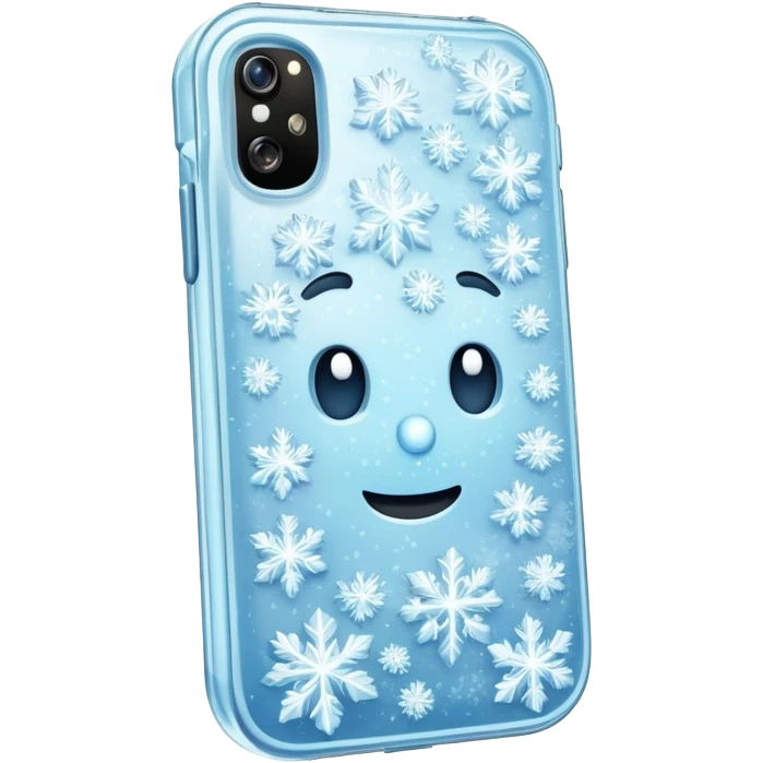 Phone with ice crystals on it representing a cold call in sales emoji