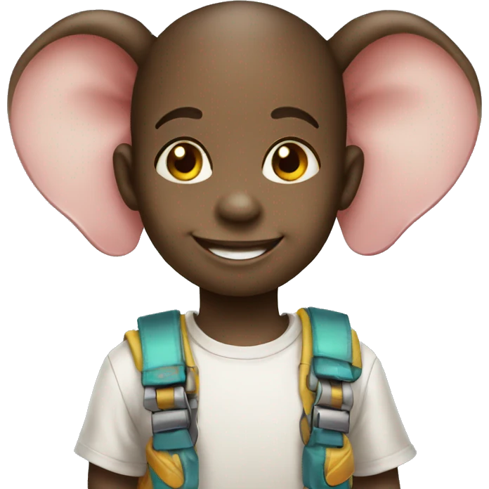 Child of elephant that smile with toys emoji