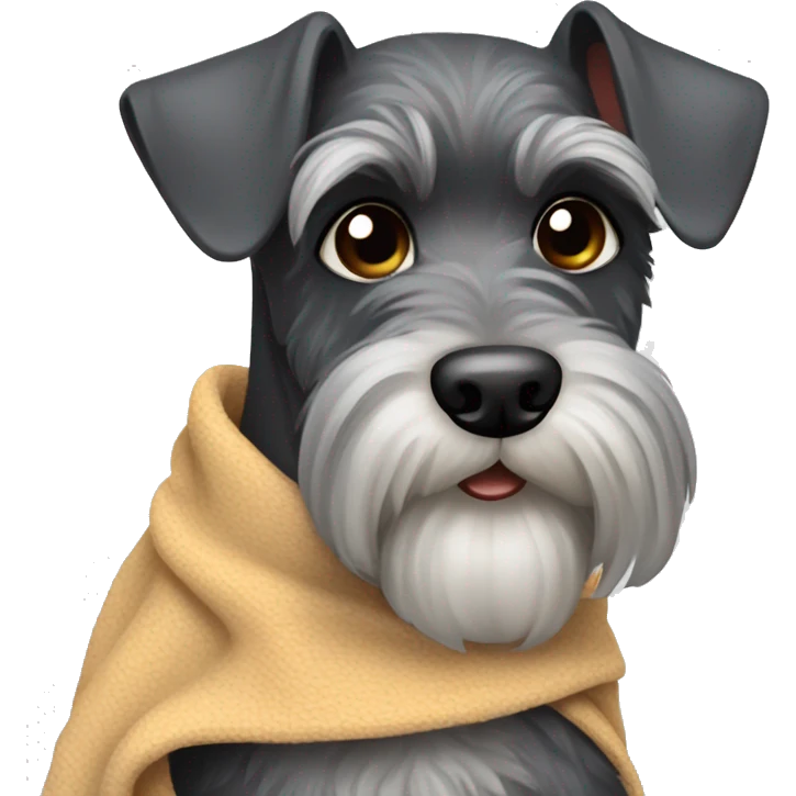 Schnauzer with blanket  emoji
