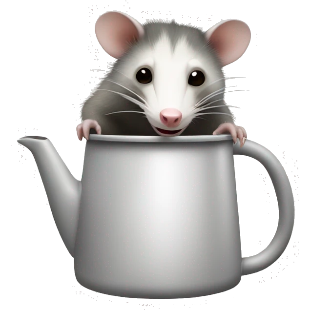 Opossum and with a white kettle  emoji