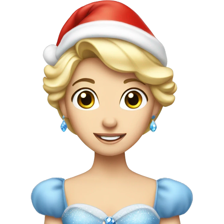 Cinderella princess wearing Santa hat emoji