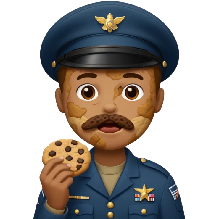 Militar mordiendo galleta emoji