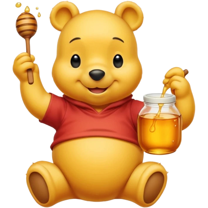 winnie the poo with honey pot emoji