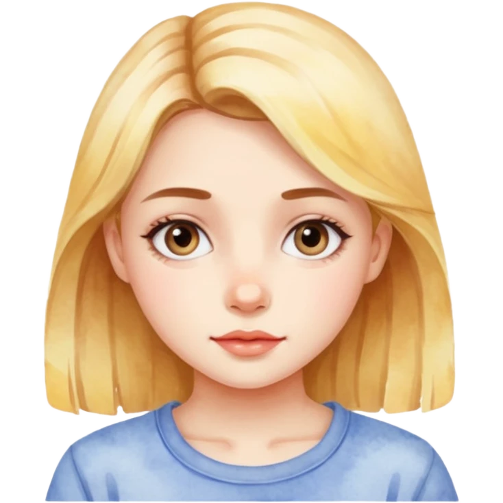 a girl in watercolor art style emoji