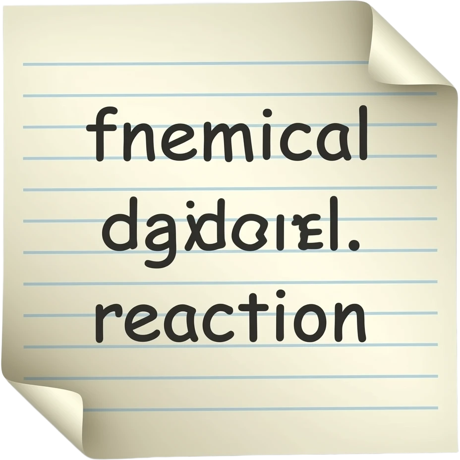 anorganic chemical reaction written on paper emoji