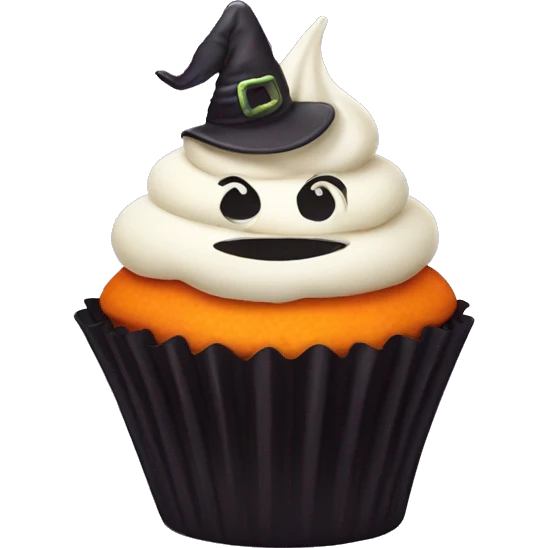Happy Halloween cupcake emoji