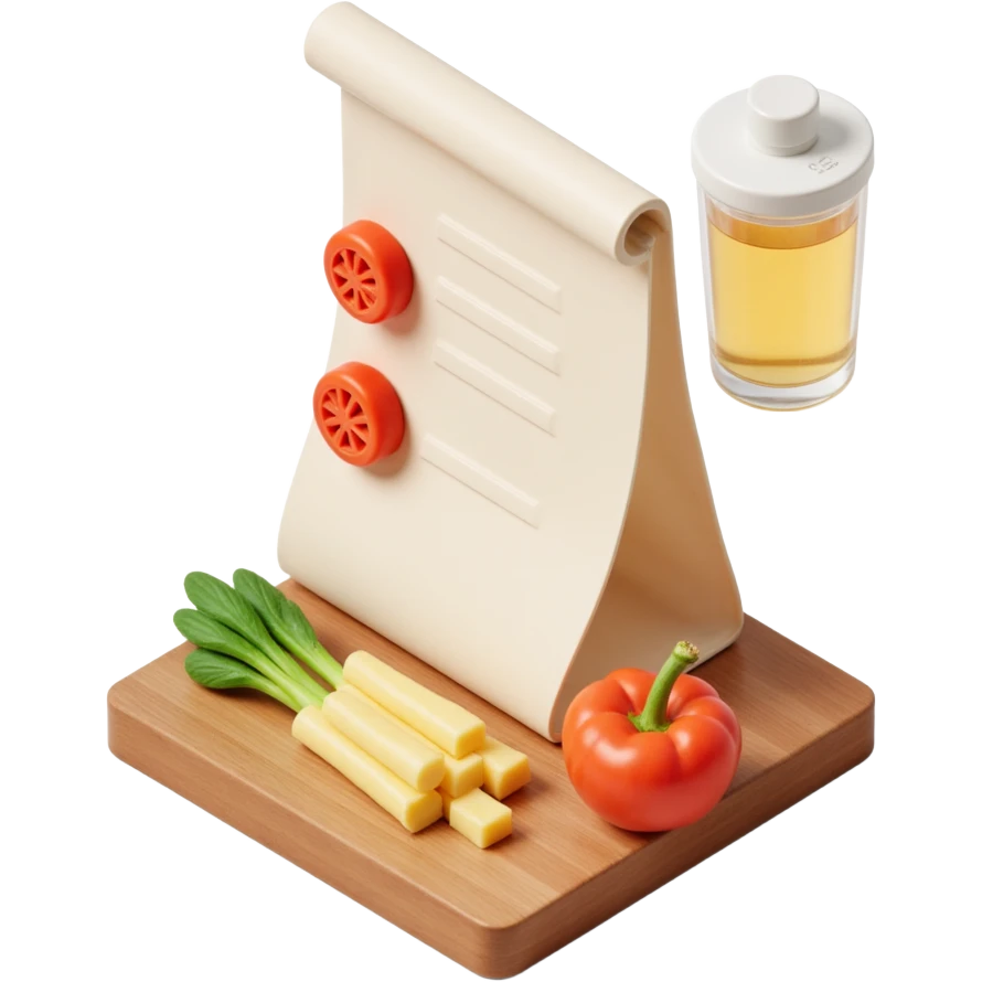 Floating Ingredients Around a List (with Transparent Background) emoji