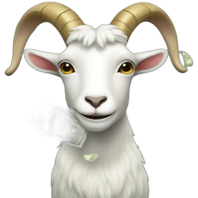 Goat with money emoji