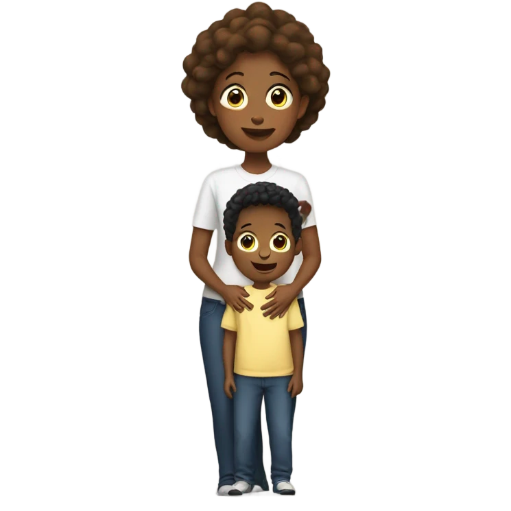 Small boy with mom emoji