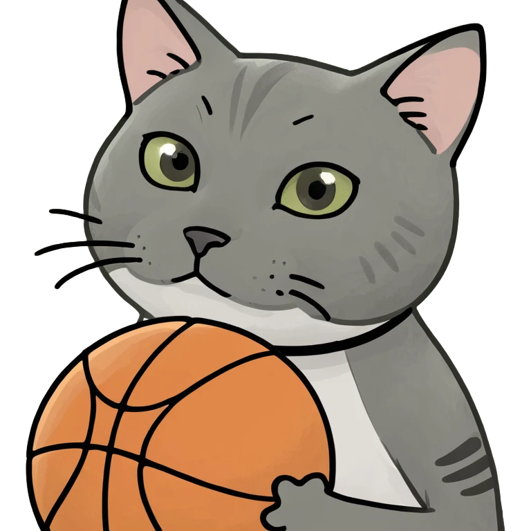 A cat with a basketball  emoji