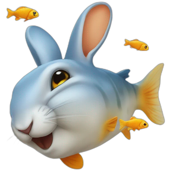 Un Lapin sur un poisson emoji