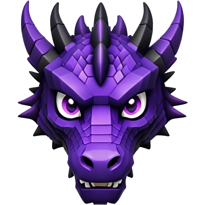 Minecraft black dragon head with purple eyes emoji