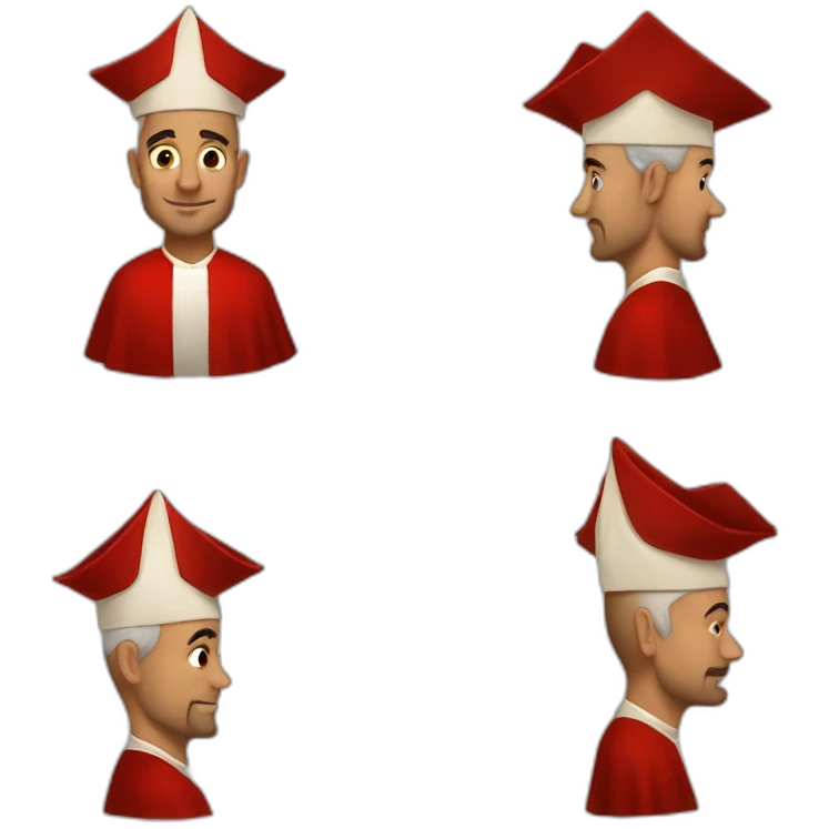stanley tucci as a religious cardinal hat emoji