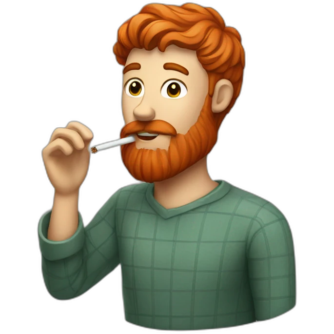 redbearded guy smoking from vase emoji