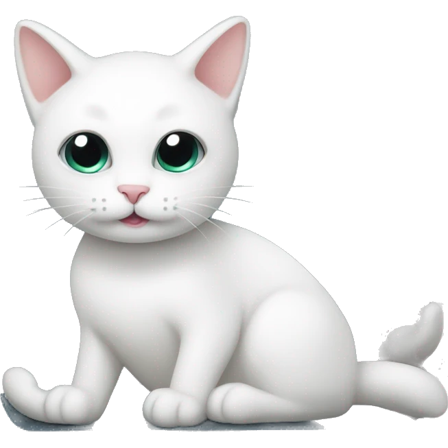 white cat sitting on a finder folder icon emoji