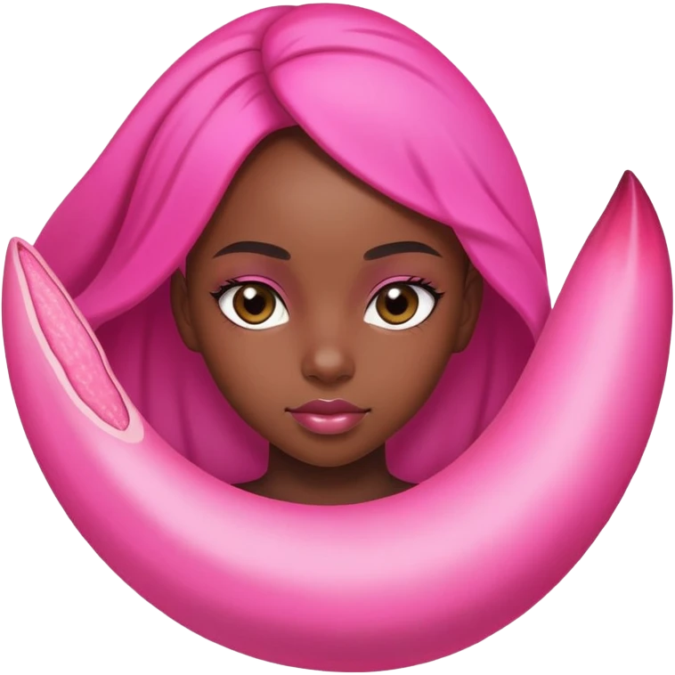 Black girl with pink vagina emoji