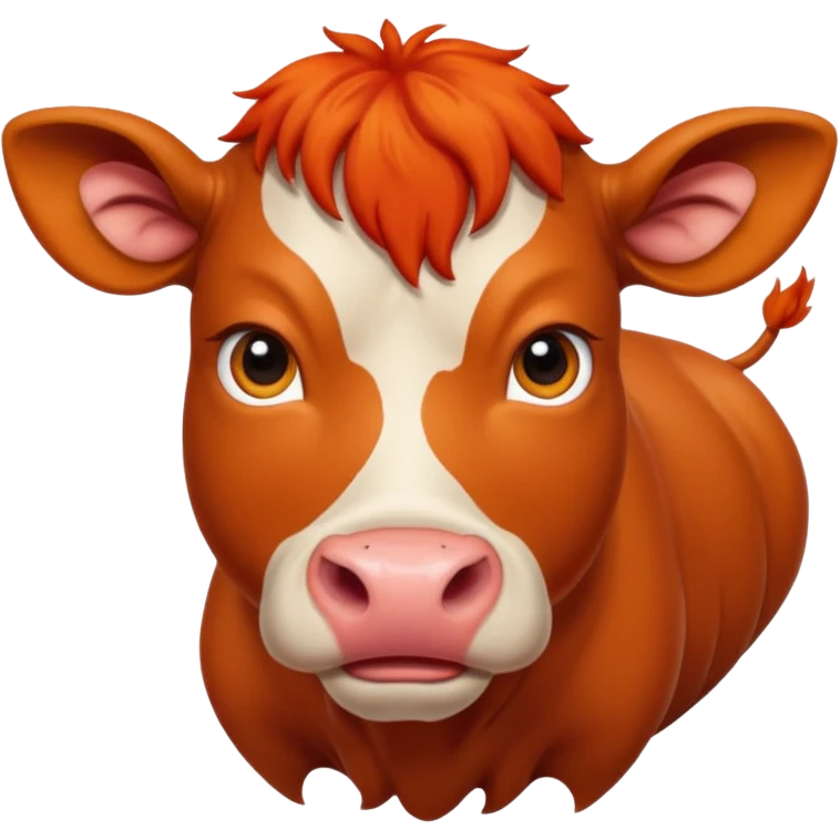 A red/orange angus cow emoji