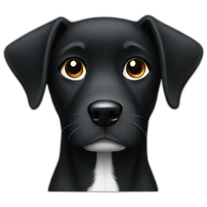 Black dog with white circle emoji