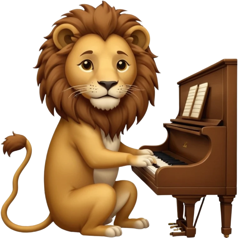 lion playing piano emoji