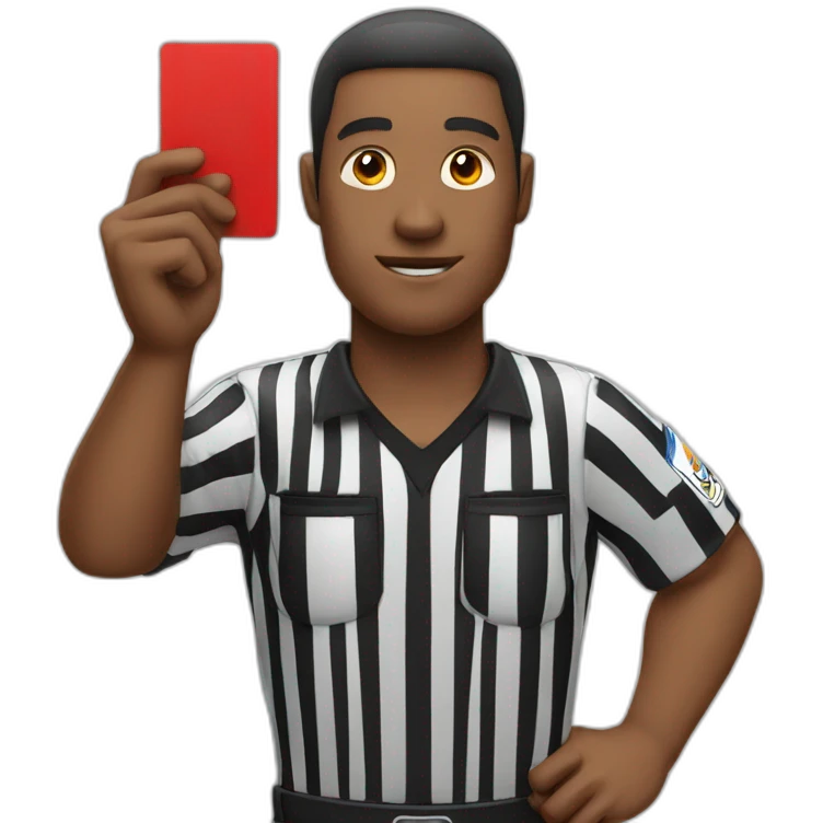 referee holding red card emoji