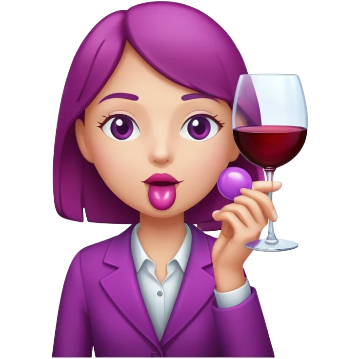 blowing bubblegum wine emoji