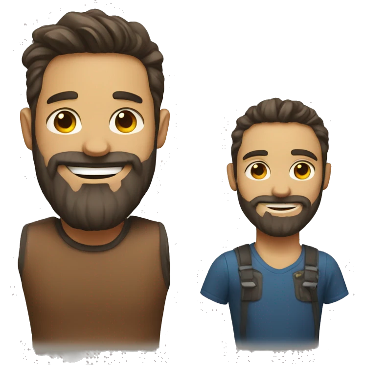 smiling duo with beard emoji