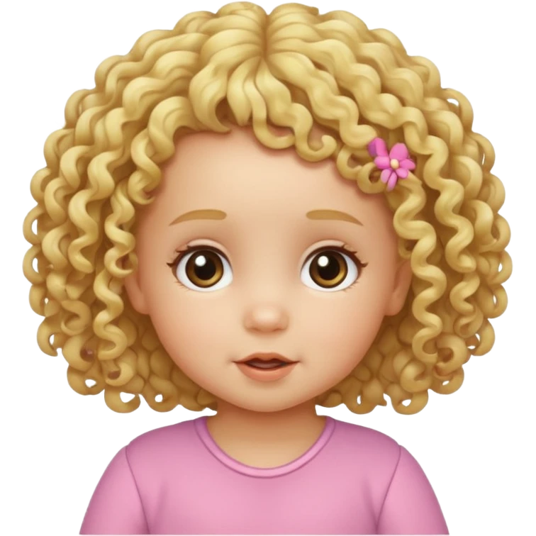 kıvırcık saçlı kız bebek kumral emoji