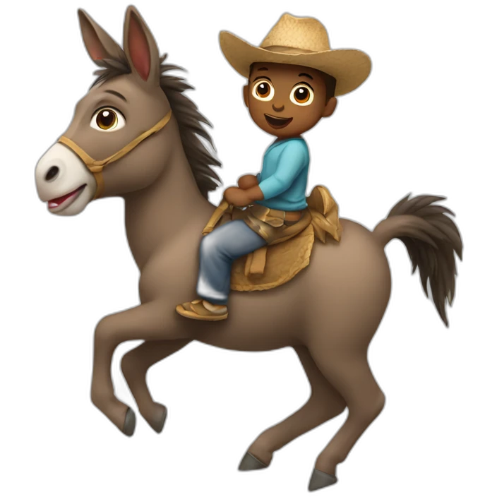 Baby riding a donkey emoji