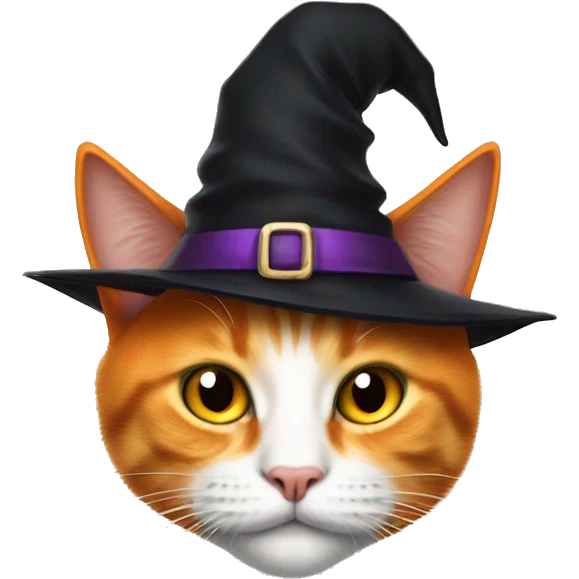 orange cat halloween witches hat simple emoji