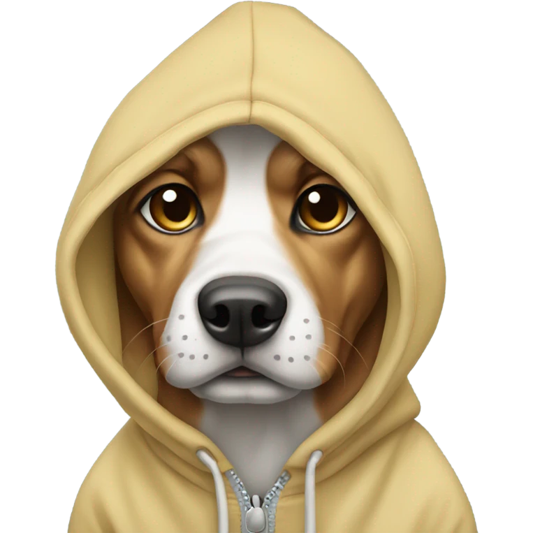Dog wearing hoodie emoji