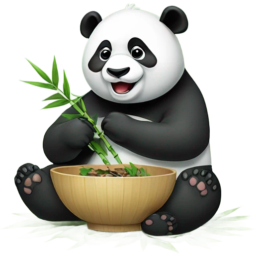 Panda eating 🥣  emoji