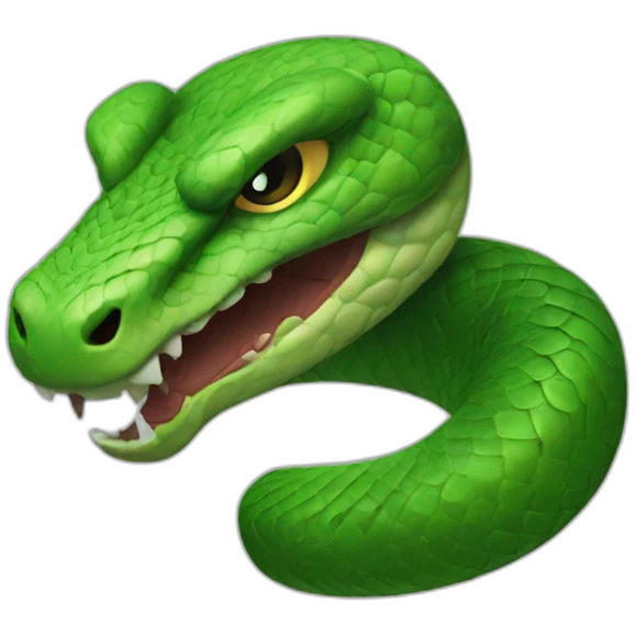 Green angry Snake head emoji