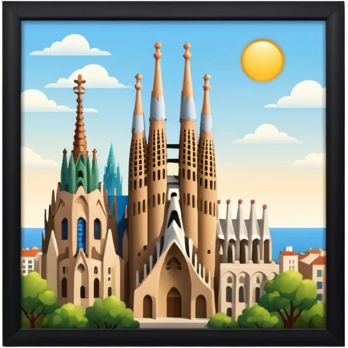 barcelona with sagrada familia emoji