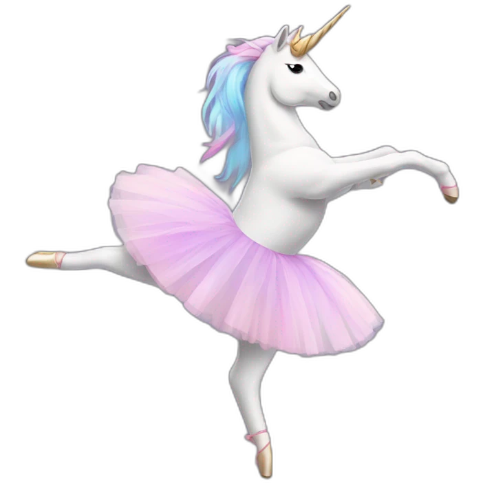Unicorn doing ballet emoji