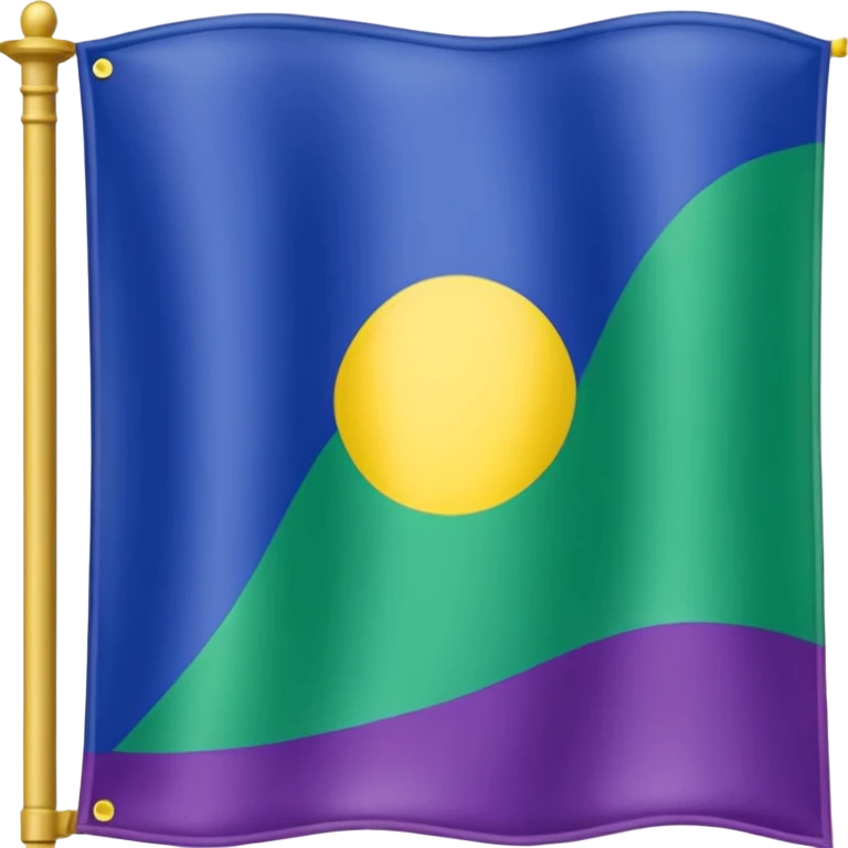 Bandera color azul amarillo morado y verde, seccionada en 4 partes iguales emoji