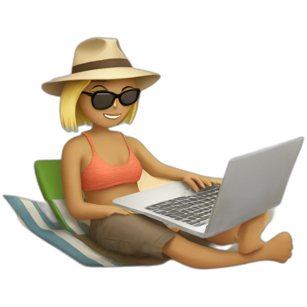 digital-nomad-working-at-beach emoji