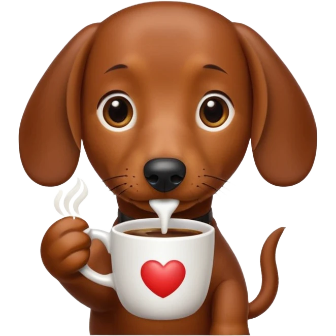 brown dachshund coffee with a bit of hair  emoji