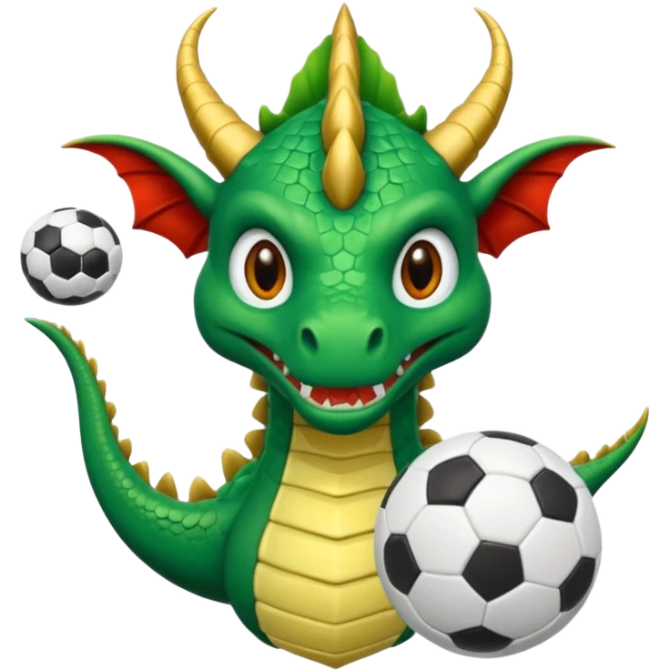 ein Drache mit einem Zauberstab in der Hand  und einem Hud  auf dem kopf und ein Fussball in der anderen hand emoji