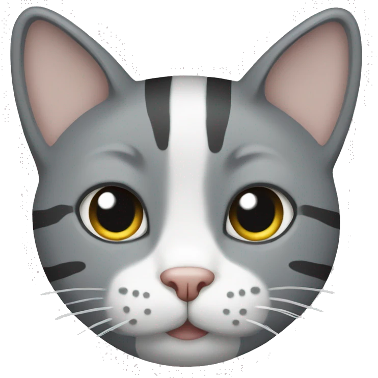 grey cat with white stripes emoji