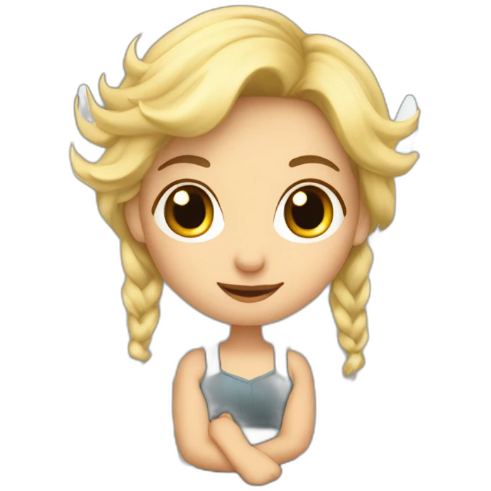 Une fée blonde avec des ailes et wand emoji