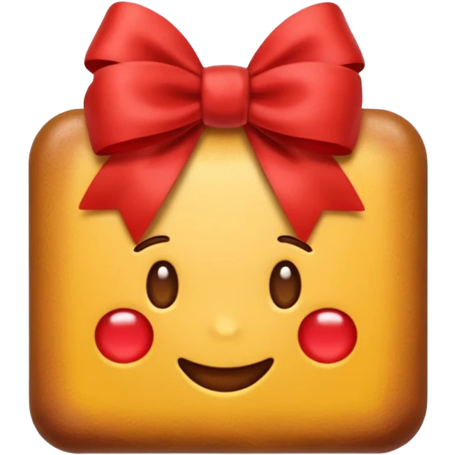 rapadura, doce cearense, emoji style, whole bar with red bow, light brown color, appetizing appearance emoji