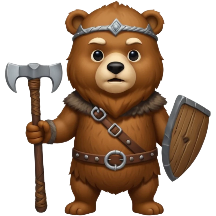 a viking bear with an axe  emoji