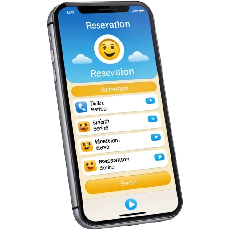 تلفن همراهی که رزو خدمات رو نشون میده emoji