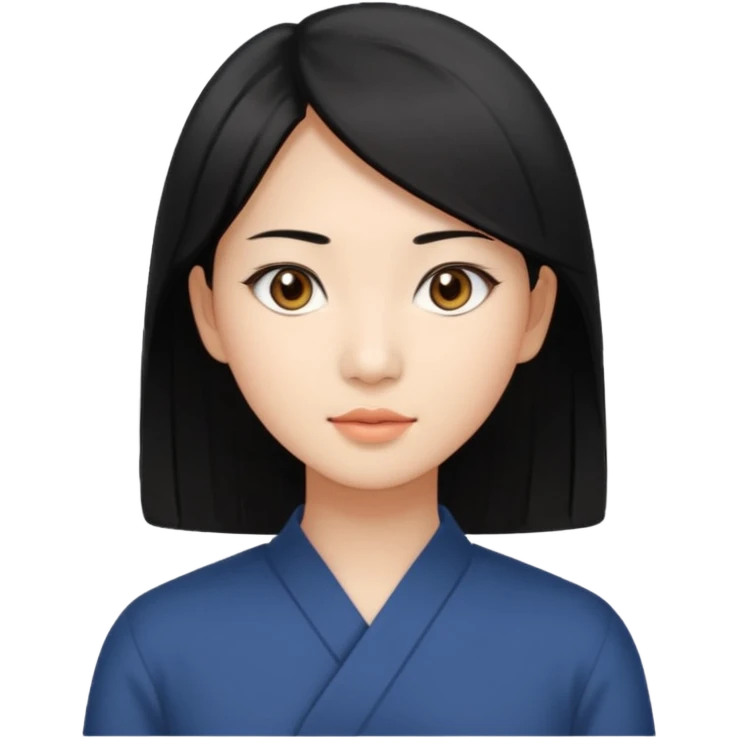 Asian women that is 27. Medium black straight hair  emoji