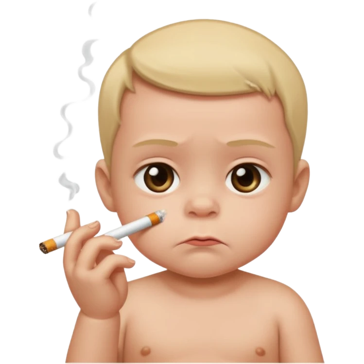 Baby smoking a cigarette emoji