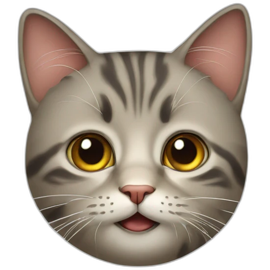  cat with funny face emoji