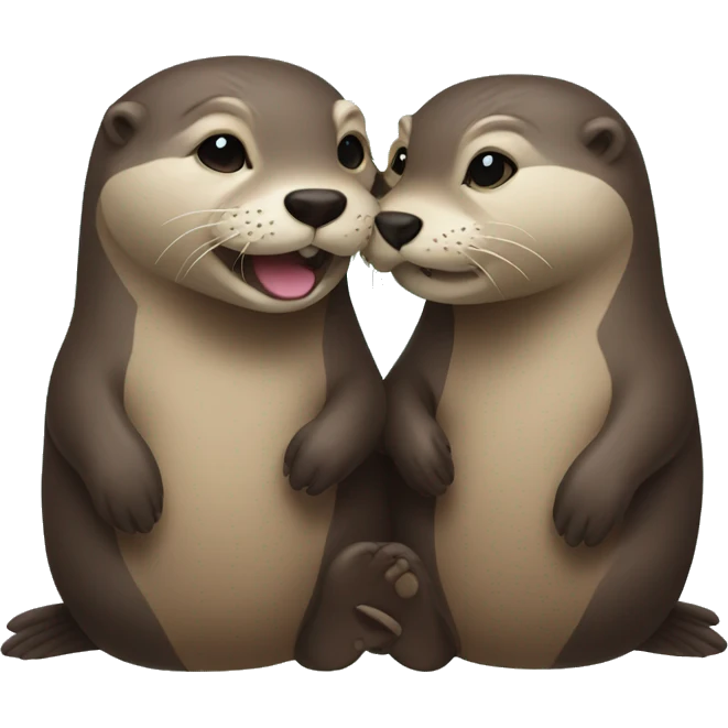 two otters in love emoji