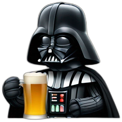 Darth Vader drinking a beer emoji